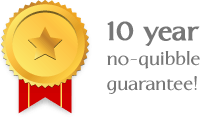 10 year no-quibble guarantee!